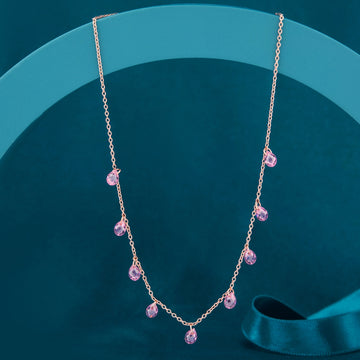 Blush Drops Silver Queen Necklace