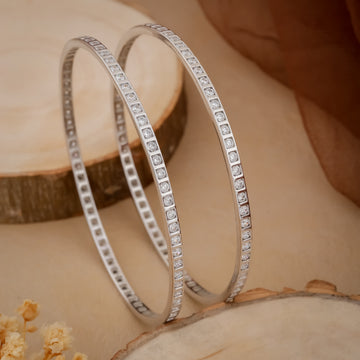 Solitaire 925 Sterling Silver Bangles