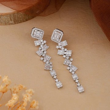 Starlit Symphony Silver Drop Earrings