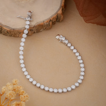 Classic Elegance Silver Tennis Bracelet