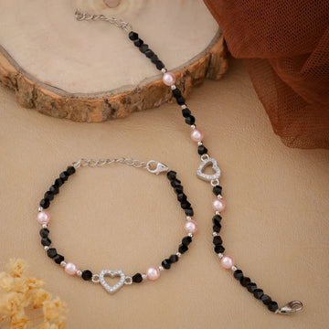Twinkle Heart Silver Kids Nazariya Bracelet Set