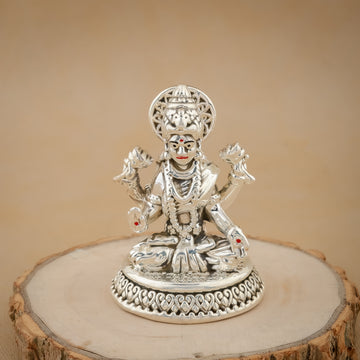 Graceful Silver Lakshmi Idol – Handcrafted Goddess of Wealth for Pooja & Decor
