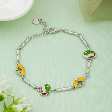 Whimsical Ocean Friends Kids' Silver Bracelet