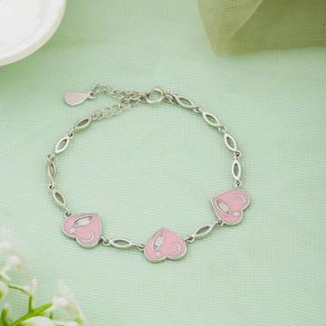 Dreamy Hearts Silver Kids Bracelet
