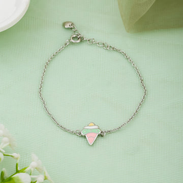 Sweet Treat Ice Cream Charm Silver Kids Bracelet