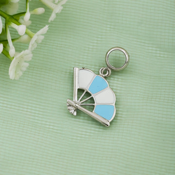 Graceful Silver Fan Pendant for Kids