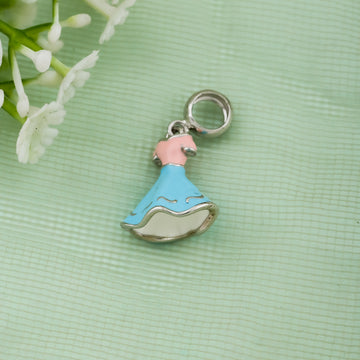 Elegant Silver Dress Pendant for Kids