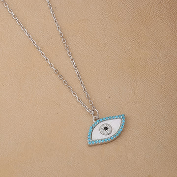 Silver Aurea Evil Eye Pendant with Chain