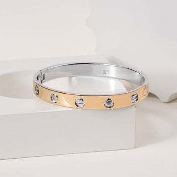 Bolt Luxe Dual-Tone Bangle Bracelet for him