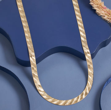 Golden Mirage Herringbone Italian Gold Polish Mens's Chain