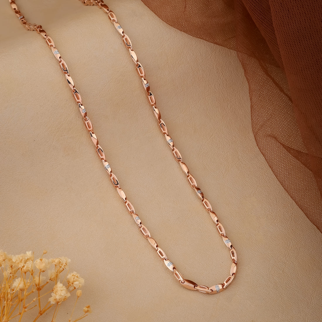 Silver Chain Italian Rose gold polish Pure Silver chain for men