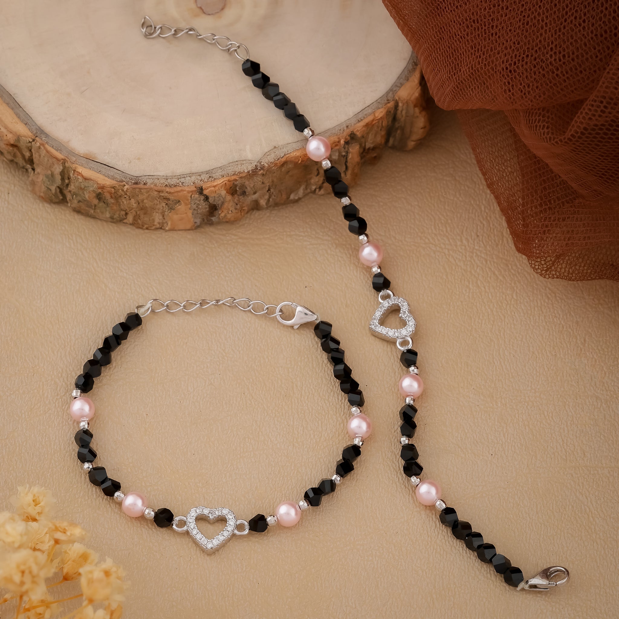 Twinkle Heart Silver Kids Nazariya Bracelet Set