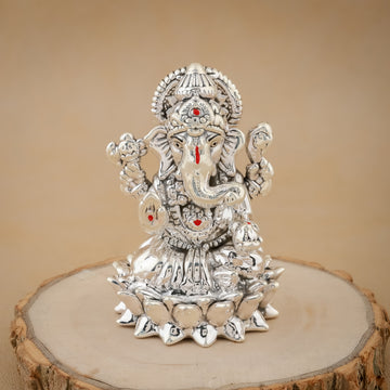 Divine Silver Ganesha Idol – Handcrafted Decorative Murti for Home & Office
