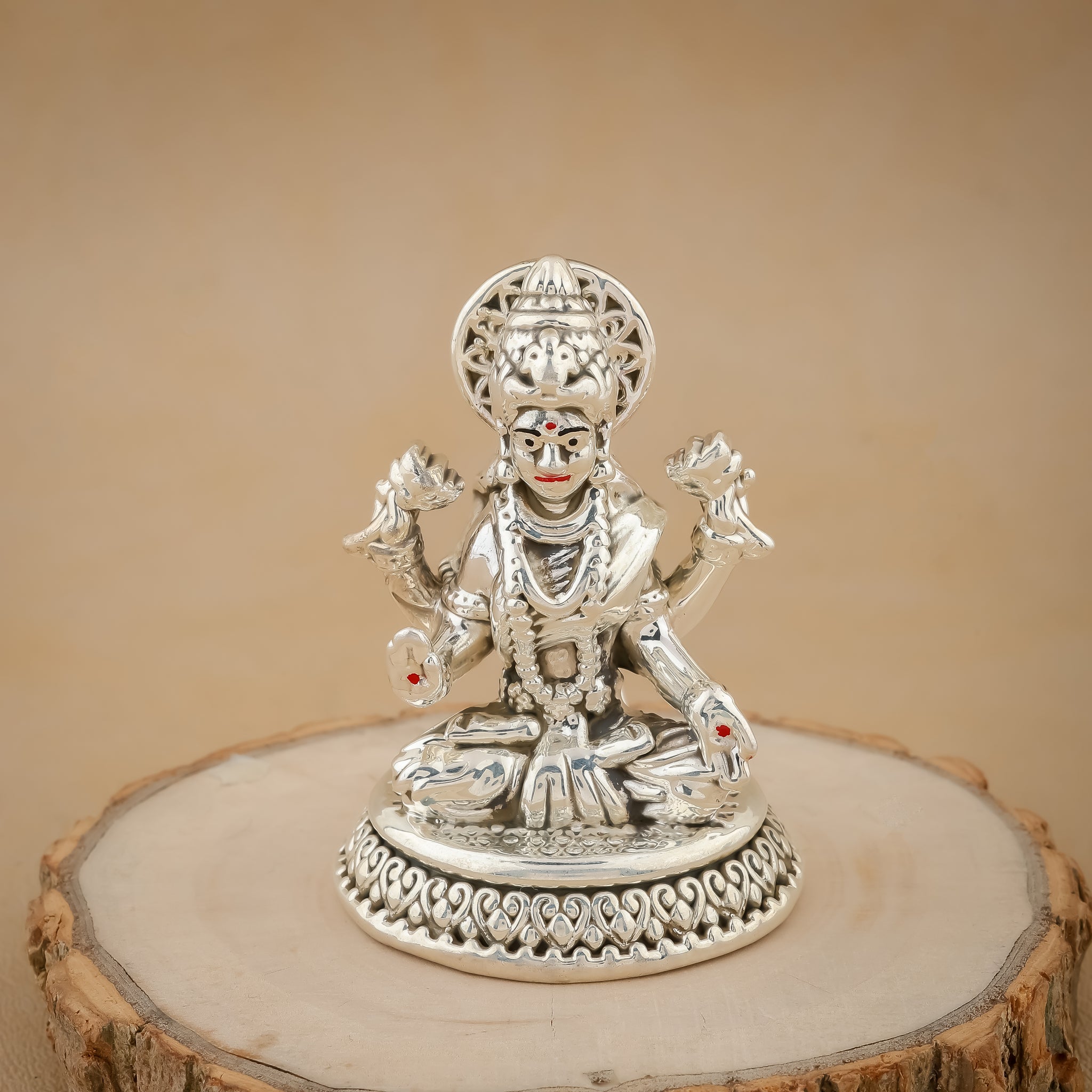 Graceful Silver Lakshmi Idol – Handcrafted Goddess of Wealth for Pooja & Decor