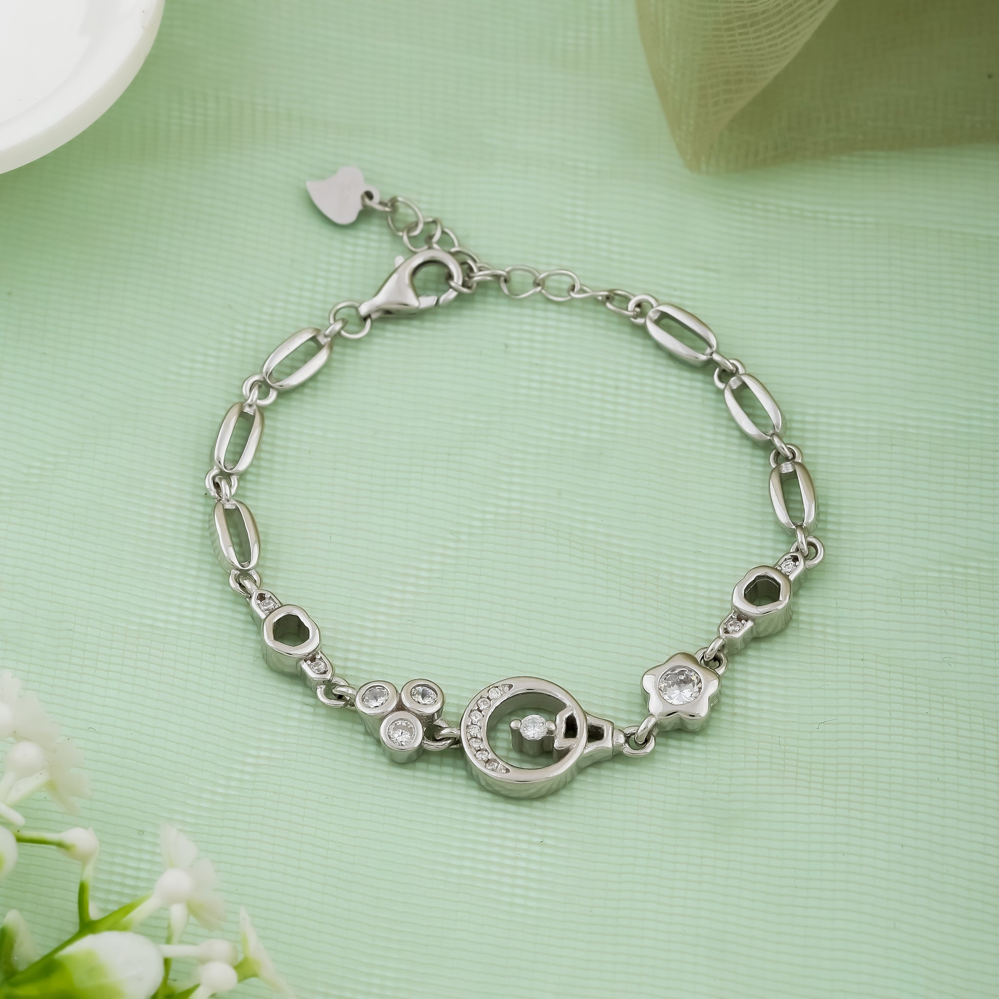 Twinkle Charm Elegant Silver Kids Bracelet