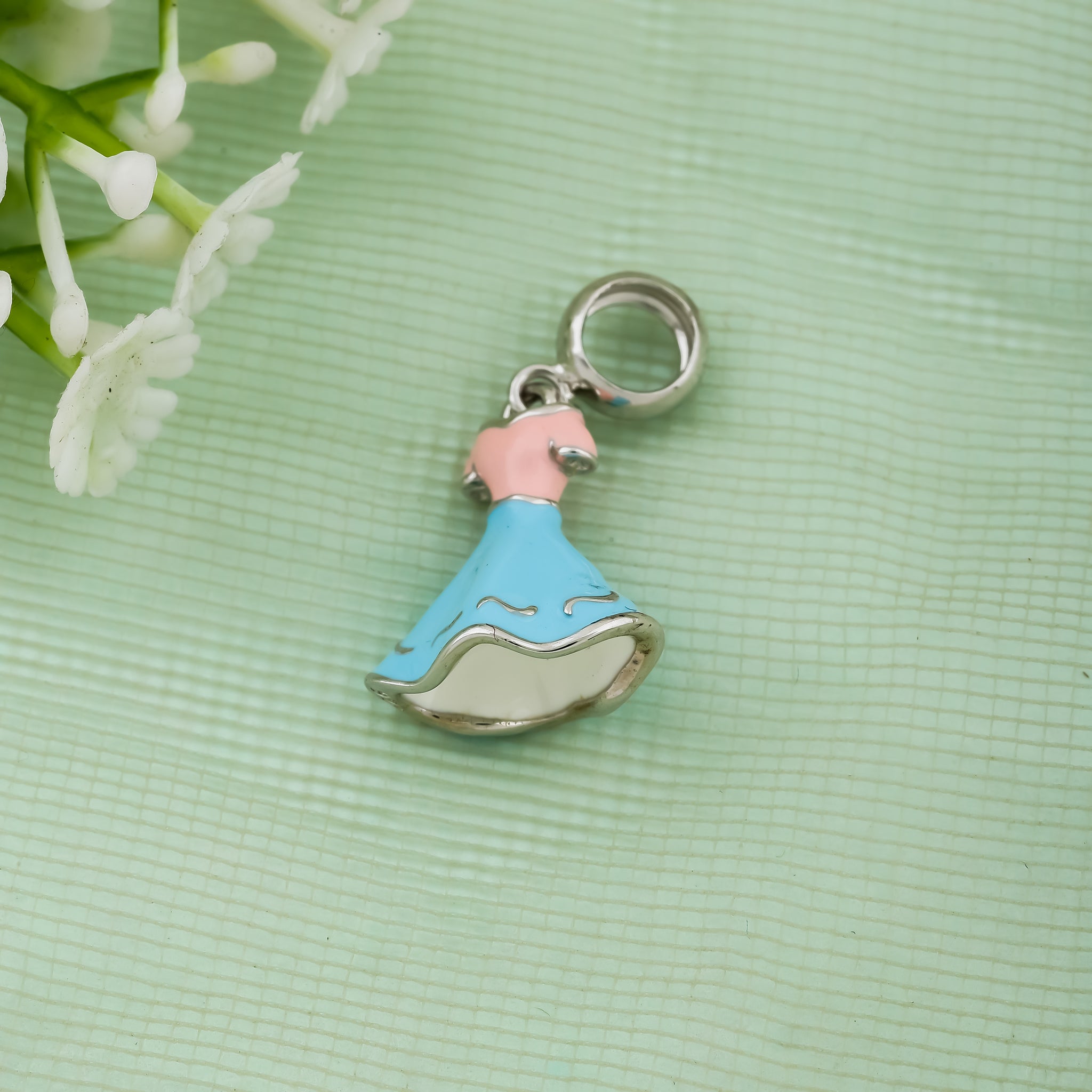 Elegant Silver Dress Pendant for Kids