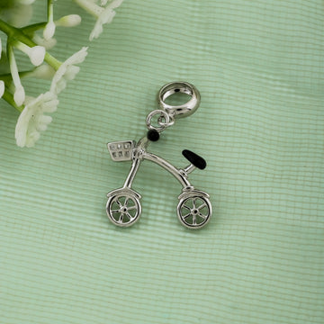 Charming Silver Bicycle Pendant for Kids