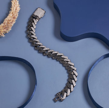 Midnight Ice Cuban Link Bracelet for him