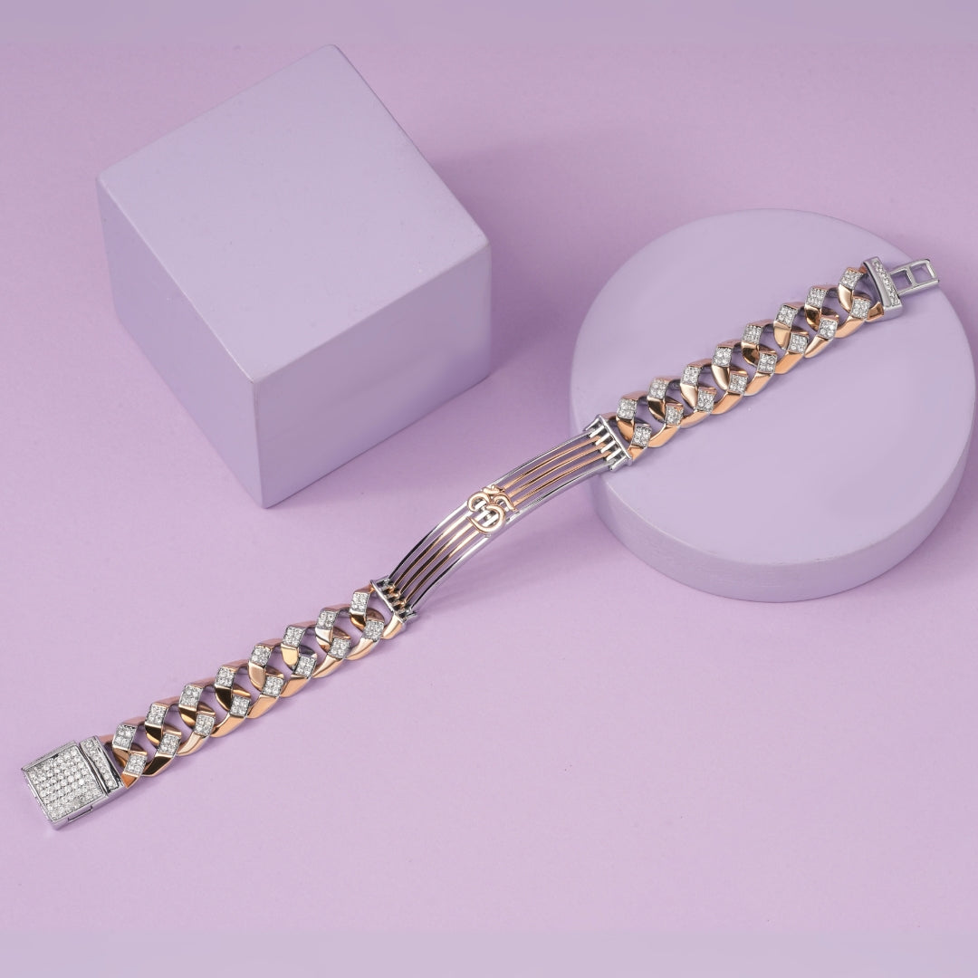 Prestige Curve Designer Cuban Link Bracelet for him