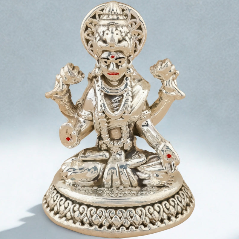 Graceful Silver Lakshmi Idol – Handcrafted Goddess of Wealth for Pooja & Decor