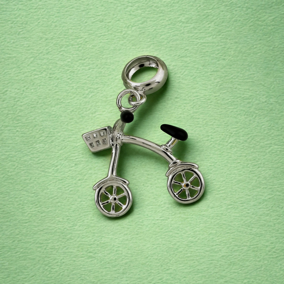 Charming Silver Bicycle Pendant for Kids