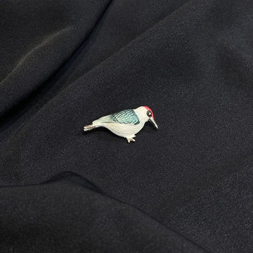 925 Silver Bird Enamel Brooch