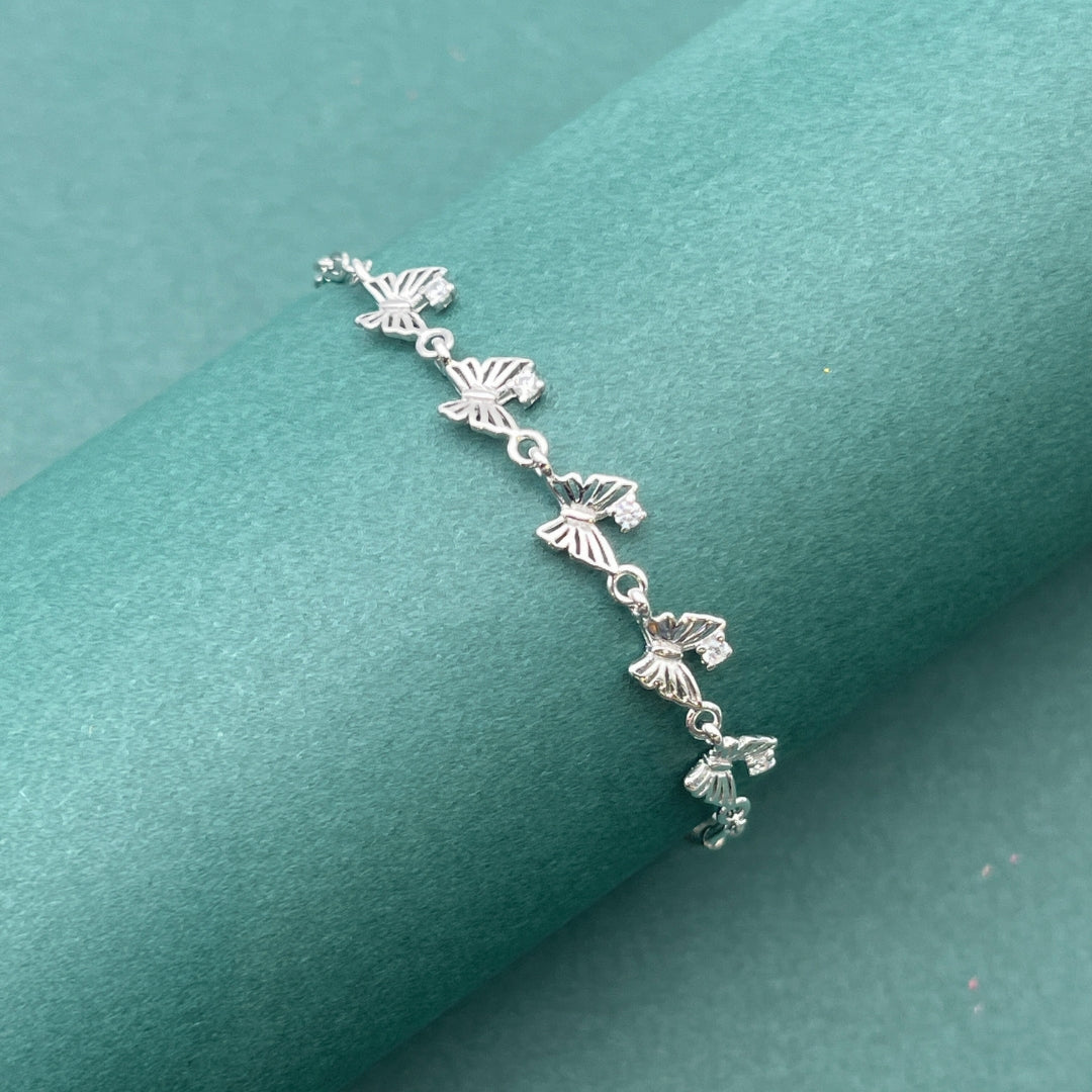 Women's Silver Butterfly Charm Bracelet