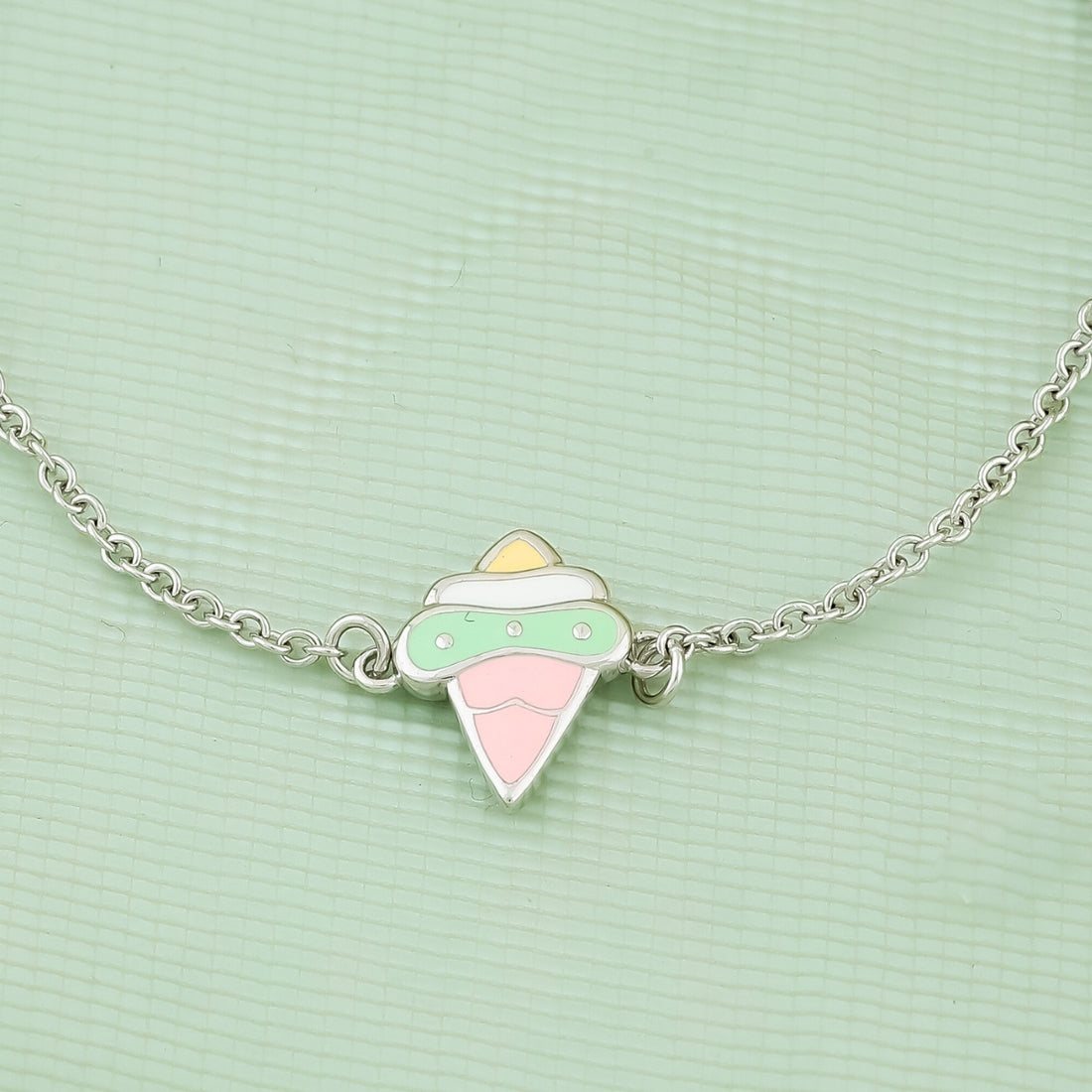 Sweet Treat Ice Cream Charm Silver Kids Bracelet