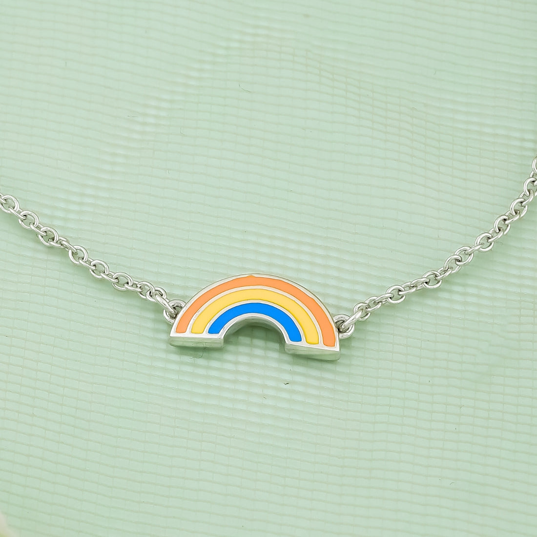 Rainbow Charm Silver Kids Bracelet