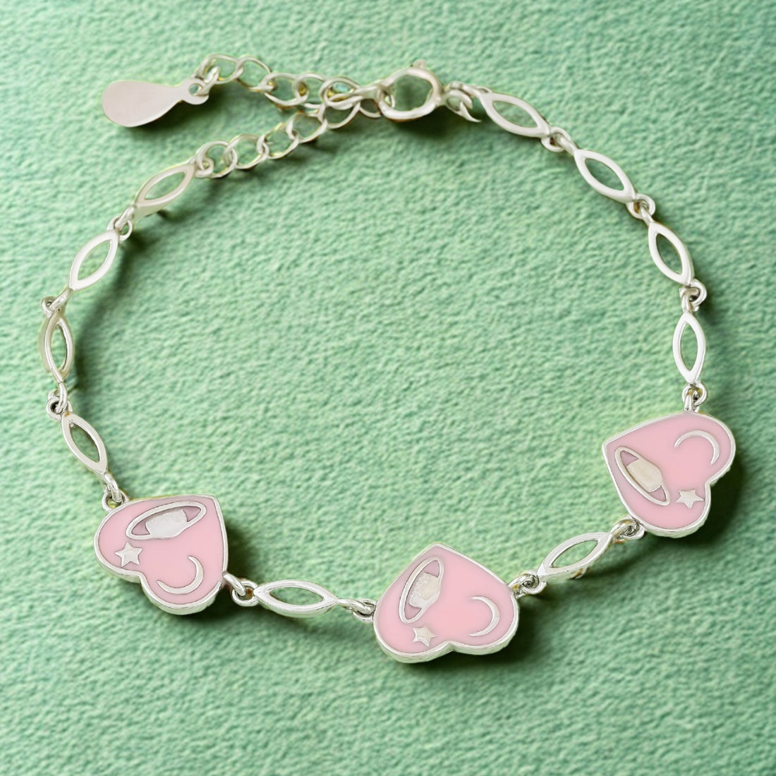 Dreamy Hearts Silver Kids Bracelet