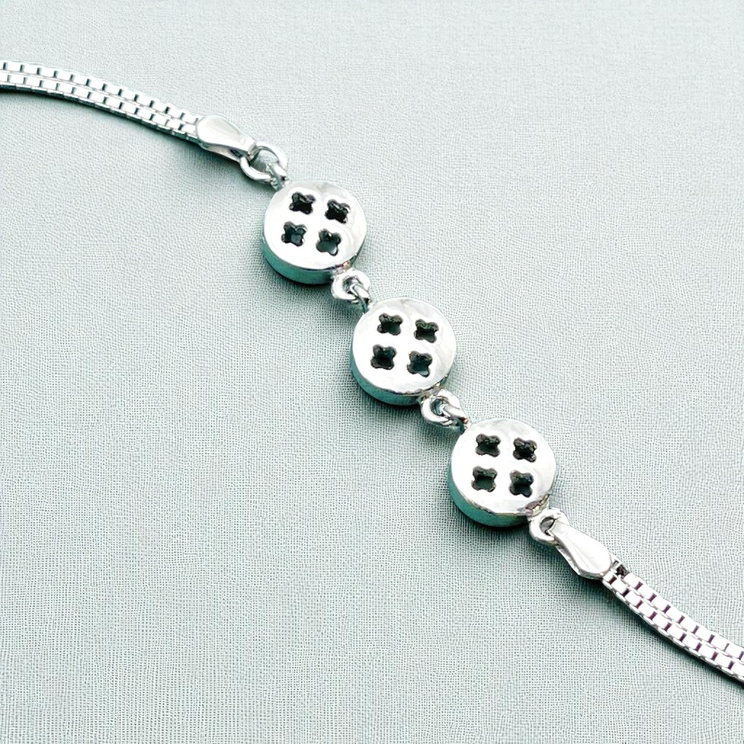 925 Sterling Silver Triple Charm Bracelet