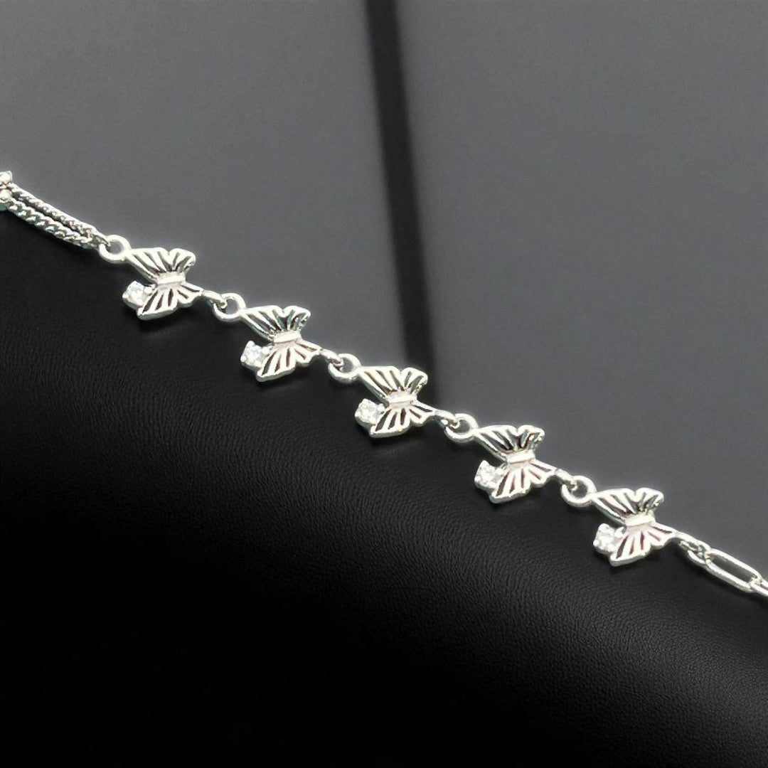Women's Silver Butterfly Charm Bracelet