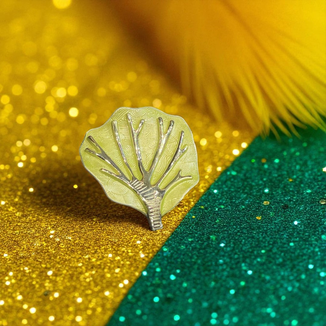 🌿 925 Silver Tree of Life Enamel Brooch